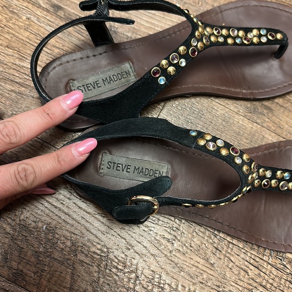 Steve Madden Gemstone Embellished Gladiator Sandals 8 - Picture 4 of 7